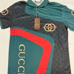 Gucci Men's Green Polo Shirt